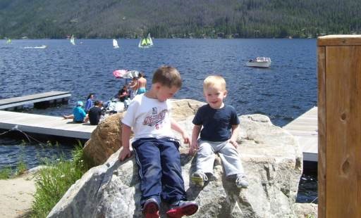 kids at the lake